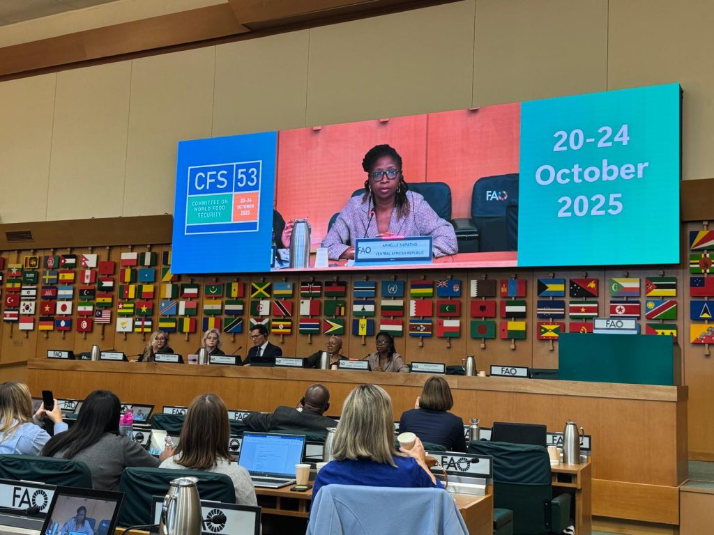Info. MADR: A la 53è session du Comité de Sécurité Alimentaire mondial (CSA) du 20 au 24 octobre 2025 à Rome en Italie, la délégation Centrafricaine a été présente.