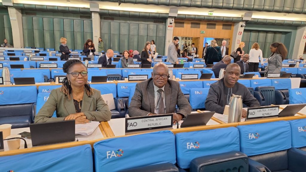 Info. MADR: Participation de la délégation centrafricaine à la 53è session du Comité de Sécurité Alimentaire mondial (CSA) du 20 au 24 octobre 2025 à Rome en Italie