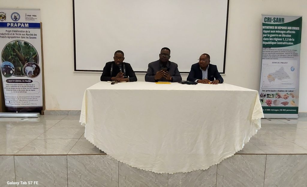 Info. PRAPAM : REVUE A MI-PARCOURS du projet PRAPAM à Bangui au MADR, du 20 – 31 Octobre 2025.