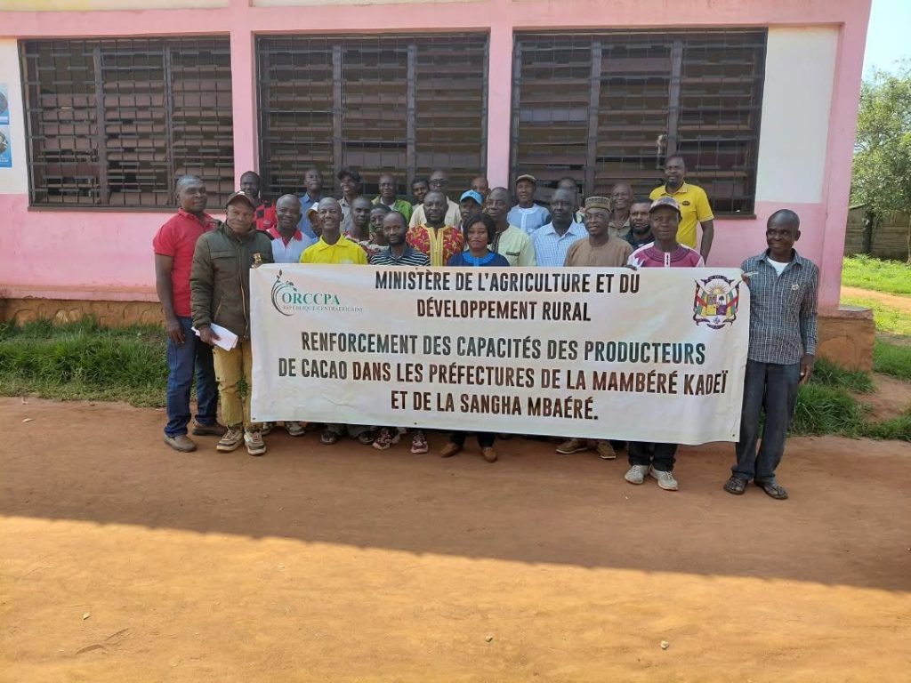 Info. Agri. (ORCCPA): A Nola, les cacaoculteurs renforcent leurs  compétences pour une meilleure qualité du cacao centrafricain.